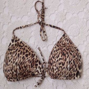 Victoria Secret L Leopard Bikini Top Triangle EUC